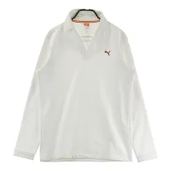 サイズ：O PUMA GOLF プーマゴルフ  スキッパーシャツ 長袖ポロシャツ 裏起毛  ホワイト系 [240101292636]# ゴルフウェア メンズ ストスト