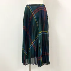 13h29 《極美品》LAUREN RALPH LAUREN ローレンラルフローレン プリーツスカート チェックスカート タータンチェック ミモレ丈 0サイズ マルチカラー レディース 女性用u02tのサムネイル