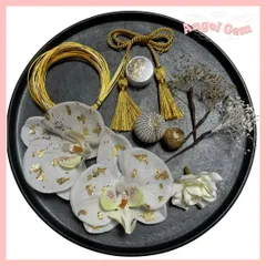 【金箔付】金箔胡蝶蘭髪飾り  水引 和玉 成人式 結婚式 卒業式 和装 前撮り 振袖 袴 ヘッドドレス ヘアピック  カスミソウ ドライフラワー アーティシャルフラワー タッセル ハンドメイド