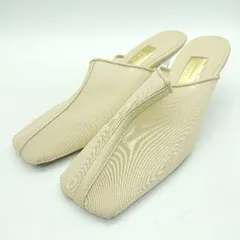 ◇ ⊂ Le Talon GRISE スクエアトゥ ミュール サイズM ベージュ レディース E  【1412260032360】