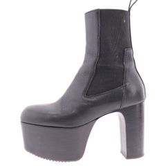 Rick Owens (リックオウエンス) LEATHER KISS BOOTS レザー キスブーツ サイドゴアヒールブーツ ブラック