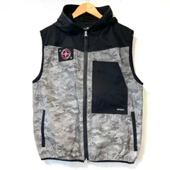 (^w^)b REAL BASE リアルベース ミタニコーポレーション リフレクティブ ベスト 空調服 トップス 作業 土木 道路工事 仕事 アウトドア 迷彩柄 カモフラージュ柄 ブラック×グレー メンズ 男性 サイズL