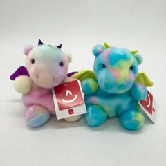 ◎I541【未使用】AURORA ぬいぐるみ ドラゴン オーロラワールド お手玉マスコット 2個セット（ma）