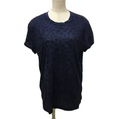 アクネ Acne カットソー Tシャツ プルオーバー クルーネック 総柄 半袖 S 紫 黒 パープル ブラックのサムネイル