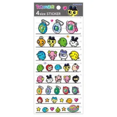 たまごっち 4size STICKER カラードット シール ステッカー デコ ミニ 文房具 スマホケース トレカ キャラクター グッズ かわいい
