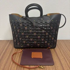 ★【美品】希少COACH コーチ 87377 ローグトートリンククラブ 編み込み 本革 トートバッグ