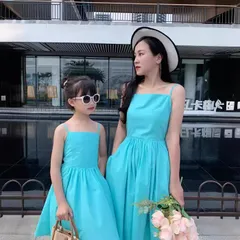 親子ペアルック 親子服 親子コーデ お揃い 親子 キャミソールワンピース ロングワンピース ドレス お揃い ペアルック マッチング衣装 リゾート 海 母 娘 ママ ガール 子供 女性 夏 ノースリーブ munvz04