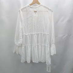 ◇ ⊂◎●未使用● JUNOAH ジュノア 長袖 ブラウス サイズL ホワイト レディース E  【1503050000741】