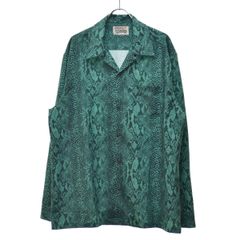 ジョンローレンスサリバン パイソン柄シャツ グリーン 19AW - メルカリ