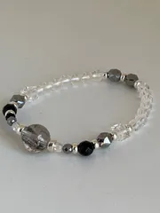 天然石 グラファイトインクォーツ ブレスレット