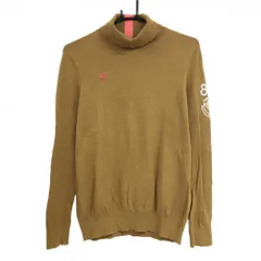 パーリーゲイツ タートルネックセーター ブラウン コットン混 ニット  レディース 2(L) ゴルフウェア PEARLY GATES