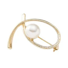 【ゴールド×ワンサイズ】[Cream dot. クリームドット公式]  ブローチ フォーマル 卒業式 卒園式 入学式 入園式 ママスーツ コサージュ パール 一粒 ビジュー メタル ライン 華やか ピン 上品 エレガント 大人