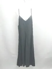 ◇ ⊂ nano universe 肩ひも調節可能 ロング丈 ワンピース サイズＦ ブラック レディース E  【1502180047329】