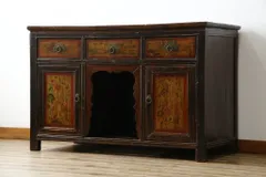 展示品　李朝家具　バンダジ　収納　キャビネット　サイドボード　アンティーク アジアンビンテージ アンティーク調 深みのある色合いが存在感