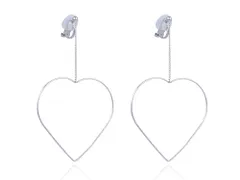 イヤリング レディース 大 ハート 揺れる ジュエリー アクセサリー シンプル カジュアル 大人 ワンポイント 女性用 上品