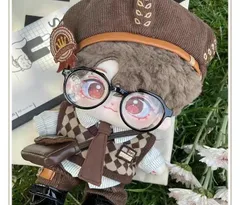 【新品 未使用】ぬい服 20cm用 ブラウン 7点セット着せ替え　　配達員　帽子　ネクタイ　鞄 ぬいぐるみ用　着せ替え　衣装　ぬい活 　推し活 　推しぬい　綿人形 　ちびぬい　ちびぐるみ 　無属性　棉花娃娃 コットンドール　人気　K-POP