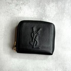 【美品】 YSL YVES SAINT LAURENT イヴサンローラン / リヴゴーシュジップアラウンドウォレット 二つ折り財布 ブラック カサンドラ 352906