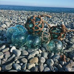 ガラス玉 浮き玉 8～11cm 10個セット 刻印 - メルカリ