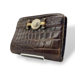 1246 ジャン二ヴェルサーチ 2つ折り財布 メデューサ クロコ型