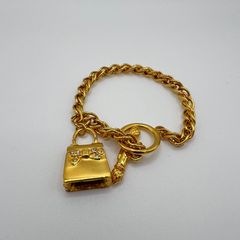 FENDI フェンディ Gold Poach Bracelet ハンドバック型 ラインストーン ブレスレット 付属品あり