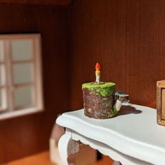 苔の森からの贈り物　ローソク台　シンプル　きのこ　ミニチュア
