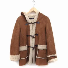 B&Y ユナイテッドアローズ BEAUTY&YOUTH ビューティー&ユース フェイクムートン ダッフルコート アウター フード ミドル M ブラウン 茶 /FT4