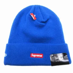 未使用品 supreme×NEW ERA シュプリーム×ニューエラ ボックスロゴ刺しゅう ビーニー ニットキャップ 帽子 ブルー メンズ