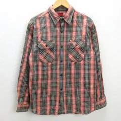 G■リーバイス/Levi's RedTab 長袖シャツ/ネルシャツ チェック柄/コットン【L】オレンジ系/men's/144【中古】■