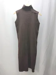 ◇ KOBE LETTUCE ハイネック ケーブル シンプル ノースリーブ ロング丈 ワンピース 表記なし ブラウン系 レディース E  【1304050042584】