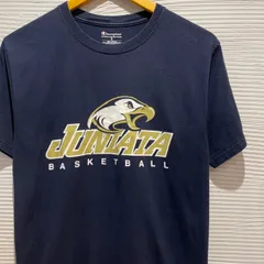 古着　S  半袖　tシャツ　紺色　ネイビー　champion basketball juniata college ジュニアタ　大学　ロゴ