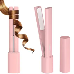 軽量 コンパクト 小型 急速加熱 持ち運び便利 180℃ レディース ストレート メンズ カール 2WAY 家庭 ポータブル 通勤 超軽量 旅行 超ミニ コードレスヘアアイロン 出張 USB給電式 誕生日 革新版 プレゼント HUAJUN