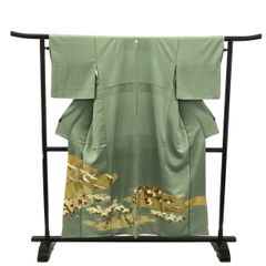 色留袖/美品/京友禅/ブルーグレー/仕立上がり/適応身長150～158㎝/8184