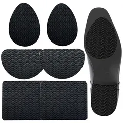 YFFSFDC 靴底滑り止めパッド 靴底の保護と修理 靴底プロテクター 滑り止めアクセサリー 高粘着両面テープ付き 滑り止め 補修 男女兼用 ブラック 3ペア6枚 0