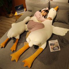 90cm SNS大人気 抱き枕 大きな白いガチョウのぬいぐるみ ぬいぐるみ枕 ビッグドール クッション 眠っている豪華なおもちゃ 置き物 柔らかい クリスマスギフト 誕生日プレゼント 子供 おもちゃ