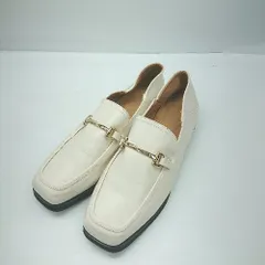 ◇ Θ menue メヌエ スクエアトゥ ビット付き ローファー サイズ41 アイボリー系 レディース メンズ E  【1502180016820】