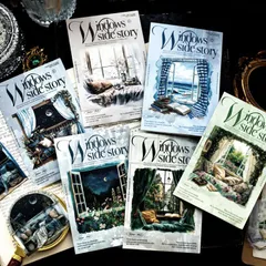 ST606 窓辺 景色 部屋 インテリア 海辺 星空 夜景 窓枠 フレーム PET コラージュ素材 シール コラージュシール ステッカー 手帳 デコ 日記 ジャンクジャーナル アンティーク ヴィンテージ レトロ 海外 紙物 紙もの素材