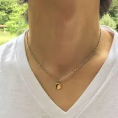 直径１ｃｍ コインネックレス ゴールド　チェーンネックレス メンズ