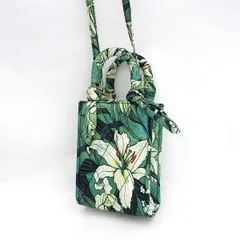 CHARLES & KEITH / チャールズアンドキース ◆2WAYミニバッグ/ショルダーポーチ/総柄/花柄/グリーン/中古/古着 【バッグ/バック/BAG/鞄/カバン】 レディースファッション【中古】 