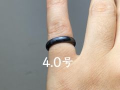 L13-73 ピンキーリング 糯種 黒翡翠 4.0号 グアテマラ産 A貨 本翡翠 くりぬき リング