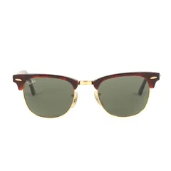 Ray Ban レイバン クラブマスター クラシック サングラス (CLUBMASTER CLASSIC RB3016 W0366) / MADE IN ITALY / ブラウン グリーン / 49□21 / ブランド 眼鏡 ファッション【中古】