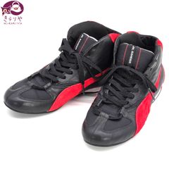 JIL SANDER by PUMA ジルサンダー バイ プーマ ハイカット スニーカー ハイカット ドライビングシューズ 42 / 28㎝ ブラック/レッドカラー 箱 保存袋
