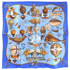 大*れ様 HERMES エルメススカーフ ミニカレ　大空の狂気　極美品　42×4 大*れ様 HERMES エルメススカーフ ミニカレ 大空の狂気 極美品 42×