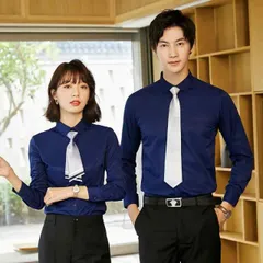 種類5：M/H：レディース半袖ネイビーシャツ レディース ファッション 業務 ユニフォーム 制服 コスプレ衣装  企業 フォーマル シャツ メンズ 長袖 白 