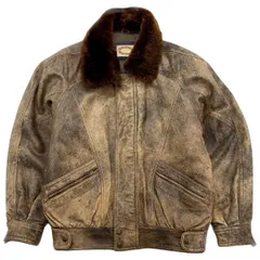 80s ☆ BANANA REPUBLIC フライトジャケット レザージャケット G-1型 ブラウン L相当 古着 ミリタリー アメカジ バナナリパブリック■AB306