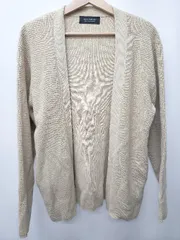 ◇ Θ nano universe ナノユニバース コットン混 長袖 カーディガン サイズM ベージュ系 メンズ E  【1507100011954】