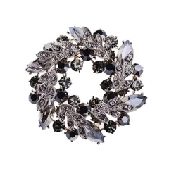 スワロフスキージルコン花ブローチ高級な花コサージュ女性贈り物卒業式入学式結婚式用