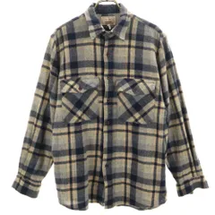 ラングラー 90s オールド チェック柄 長袖 フランネル シャツ ネイビー系 Wrangler メンズ