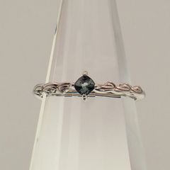 【ブルースピネル】フリーサイズリング【ロジウムカラー】