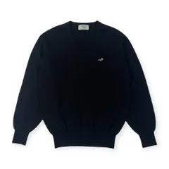 Crocodile クロコダイル Vネック 長袖 ニット セーター M/ブラック メンズ