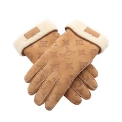 ルイ・ヴィトン LOUIS VUITTON 手袋 ゴン モノグラムシアリング M76579 ベージュ ウール 手袋 ユニセックス Used Bのサムネイル